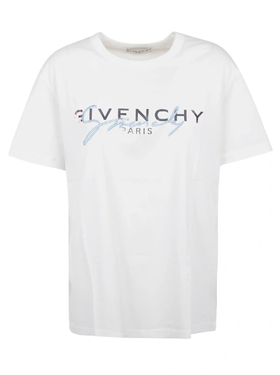 Shop Givenchy Logo Print T-shirt In White