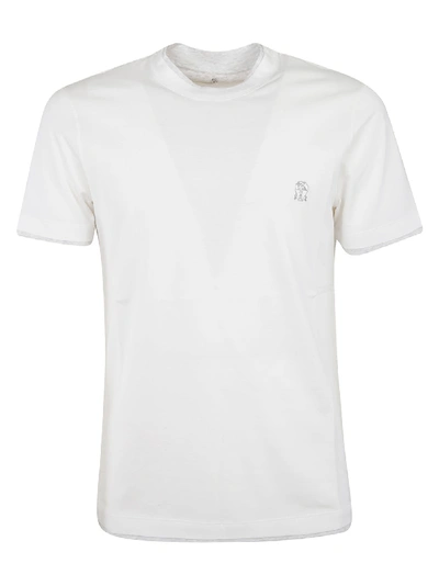 Shop Brunello Cucinelli Chest Logo T-shirt In White