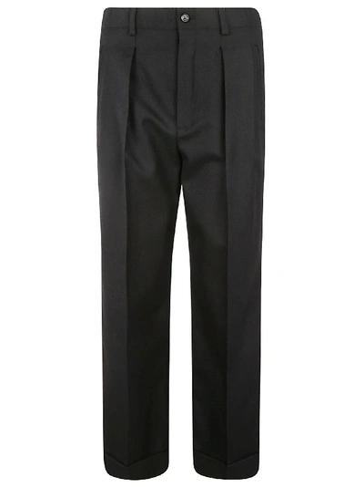 Shop Saint Laurent Classic Buttoned Trousers In Black