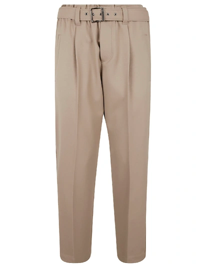 Shop Brunello Cucinelli Belted Waist Trousers In Pale Brown