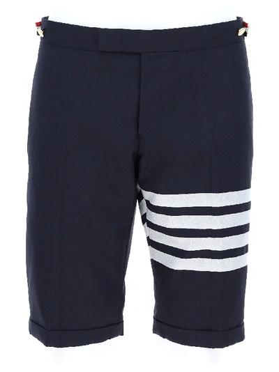 Shop Thom Browne Low Rise Shorts In Navy