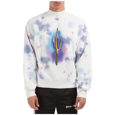 Shop Palm Angels Cactus Sweatshirt In Bianco