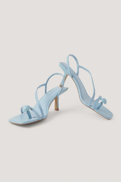 Shop Mango Boton Sandals - Blue In Sky Blue