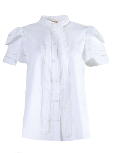 Shop Adam Lippes Trapeze Front Tie Top In White
