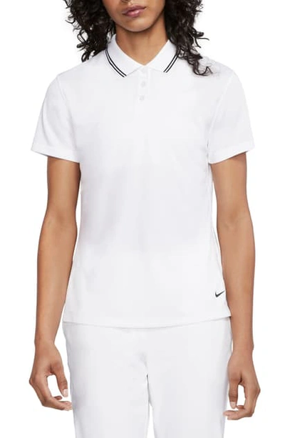 Shop Nike Dry Victory Polo In White/black