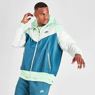 Shop Nike Men's Sportswear Colorblock Windrunner Hooded Jacket In Blue