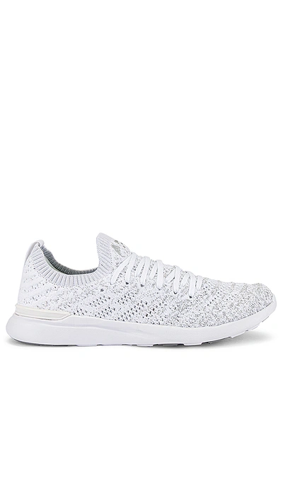 Shop Apl Athletic Propulsion Labs Techloom Wave Sneaker In White & Metallic Silver & Ombre