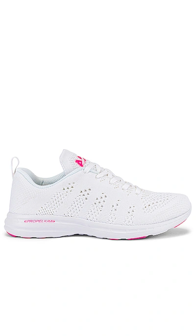 Shop Apl Athletic Propulsion Labs Techloom Pro Sneaker In White & Fusion Pink