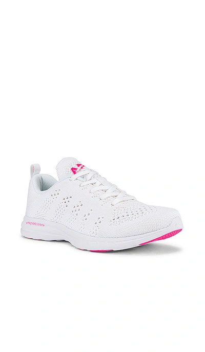 Shop Apl Athletic Propulsion Labs Techloom Pro Sneaker In White & Fusion Pink