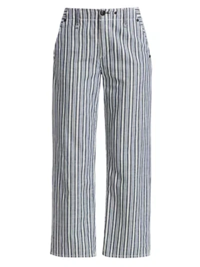 Shop Rag & Bone Buckley Stripe Cropped Jeans In Indigo Stripe