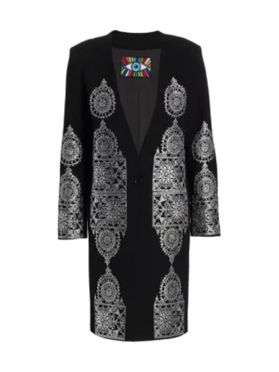 Shop Libertine Gothic Spire V-neck Coat In Black