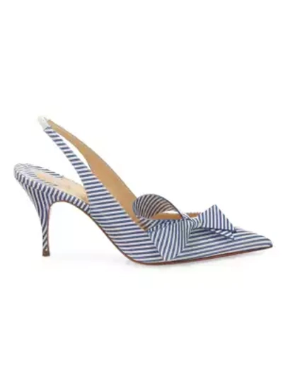 Christian Louboutin Clare Nodo Striped Side bow Red Sole Slingback