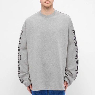 Vetements Gothic Logo Sweatshirt In Grey | ModeSens