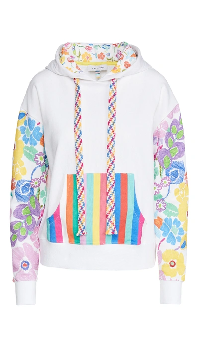 Shop Mira Mikati Rainbow Floral Print Hoodie In White Multi
