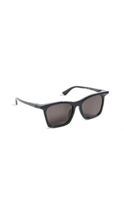 Shop Balenciaga Rim Square Shape Sunglasses In Black/grey