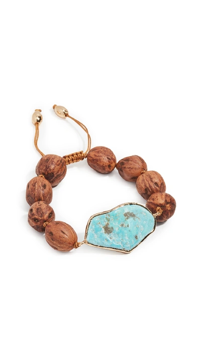 Shop Tohum Theia Resort Small Bracelet In Gold/turquoise