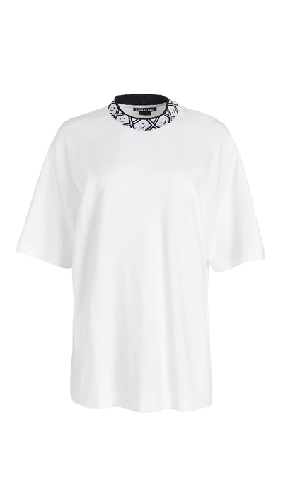 Shop Acne Studios Eternal Rib Face T-shirt In Optic White