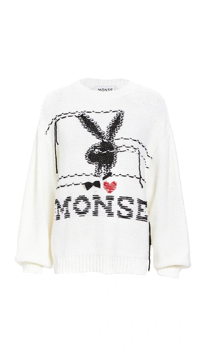 Shop Monse Knit In Ivory