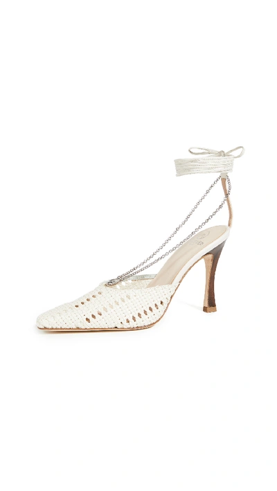 Shop Brother Vellies Olivia Chain Wrap Pumps In Ivory