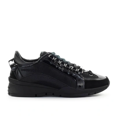 Shop Dsquared2 551 Black Glitter Sneaker