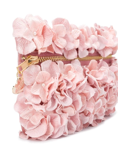 Shop Monnalisa Floral-appliqued Clutch In Pink