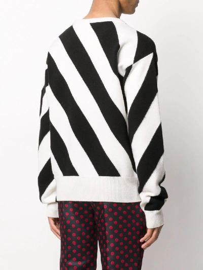 Shop Marni Diagonal Stripe Jumper In White