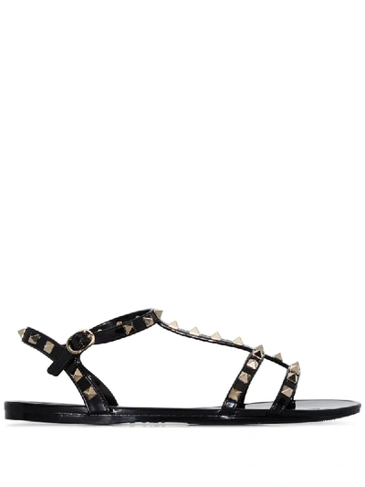 Shop Valentino Summer Rockstud Caged Sandals In Black