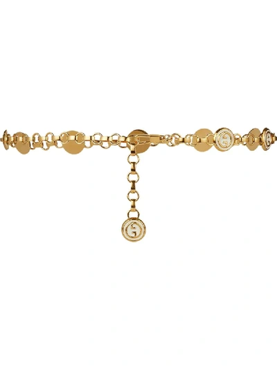 Shop Gucci Interlocking G Chain Belt In Gold