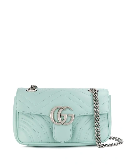 Shop Gucci Small Gg Marmont Shoulder Bag In Green