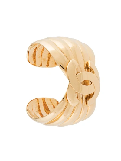 Pre-owned Chanel Cc Cuff Bangle In Gold