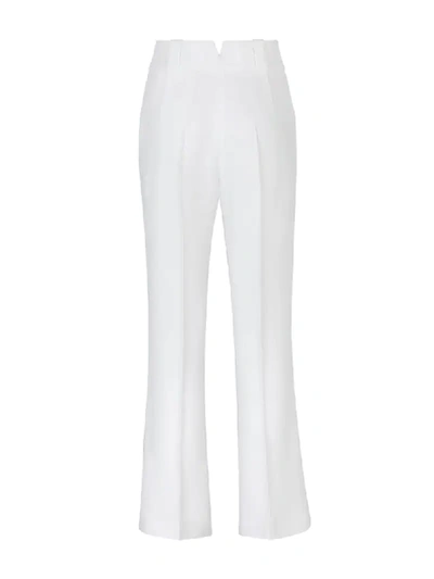 Shop Fendi Pleated Tailored Trousers In White