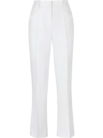 Shop Fendi Pleated Tailored Trousers In White