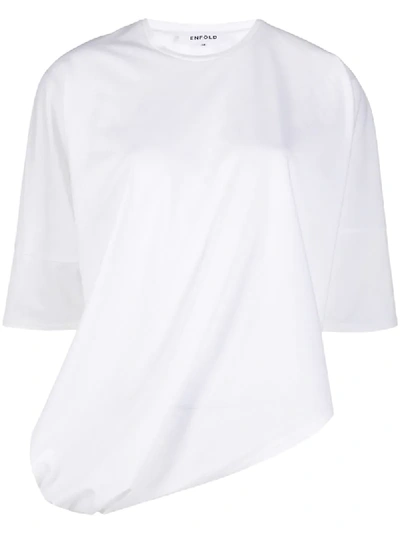 Shop Enföld Oversized Asymmetrical T-shirt In White