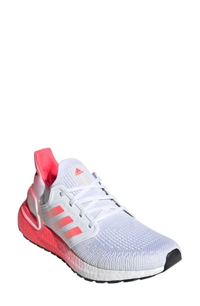 Shop Adidas Originals Ultraboost 20 Running Shoe In White/ Signal Pink