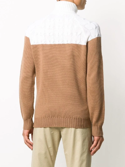 Shop Eleventy Colour-block Jumper In White