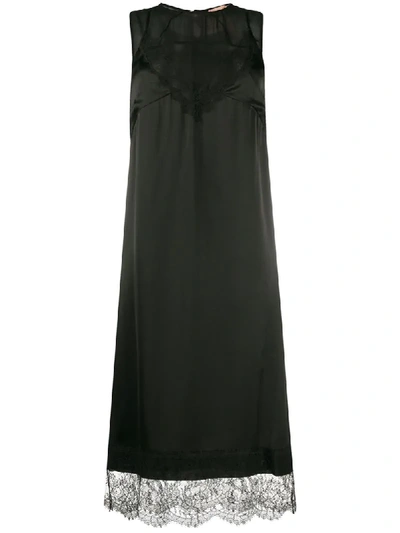 Shop N°21 Lingerie-style Layered Midi Dress In Black