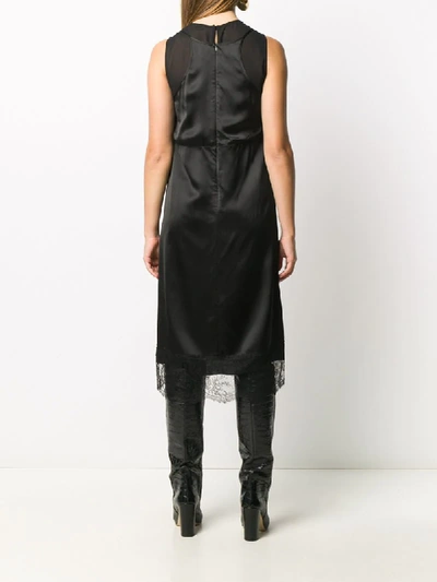 Shop N°21 Lingerie-style Layered Midi Dress In Black