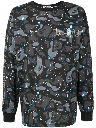 Shop A Bathing Ape Camouflage Print Sweatshirt In Black