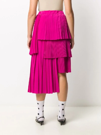 Shop N°21 Pleated Tiered-design Skirt In Pink
