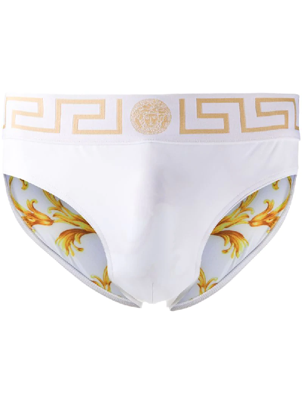 Versace Greca-print Swimming Trunks In 