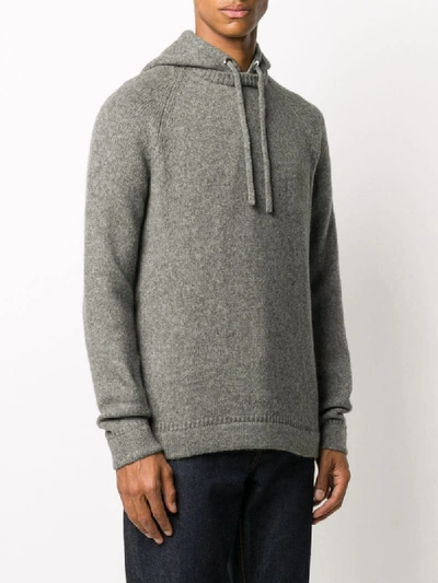 Shop Roberto Collina Hooded Knit Jumper In Grey