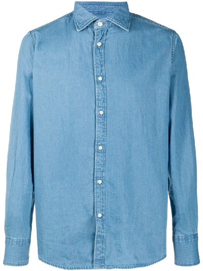 Deperlu Slim-fit Denim Shirt In Blue