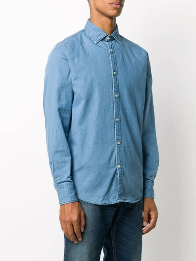 Deperlu Slim-fit Denim Shirt In Blue