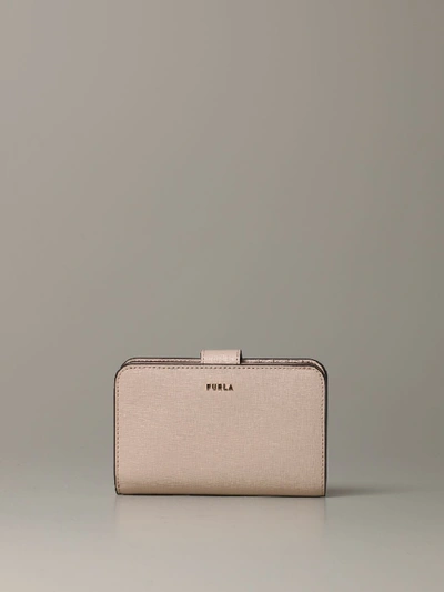 Shop Furla Wallet In Saffiano Leather In Pink