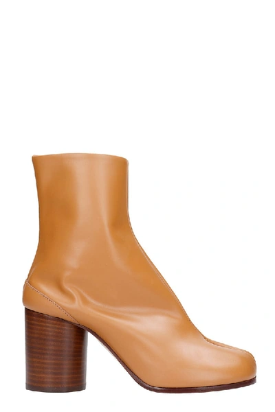 Shop Maison Margiela Tabi High Heels Ankle Boots In Leather Color Leather