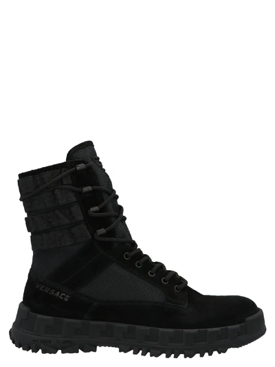 Shop Versace Greca Rhegis Shoes In Black