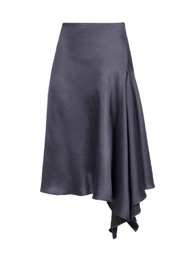 Shop P.a.r.o.s.h Privato Asymmetrical Satin Skirt In Antracite