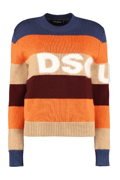Shop Dsquared2 Striped Wool Pullover In Multicolor