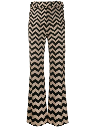 Shop Missoni Zig Zag Print Trousers In Black