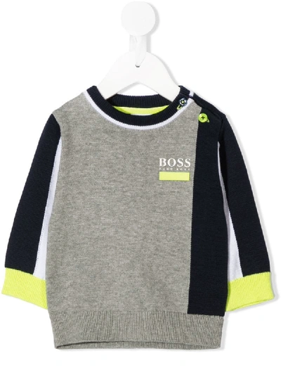 Shop Hugo Boss Colour Block Sweatshirt In Blue